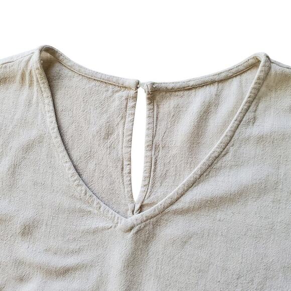 Linen Cotton Blend Dress Loose Fitting Oversized Natural Unbleached Color Size S - Picture 6 of 16